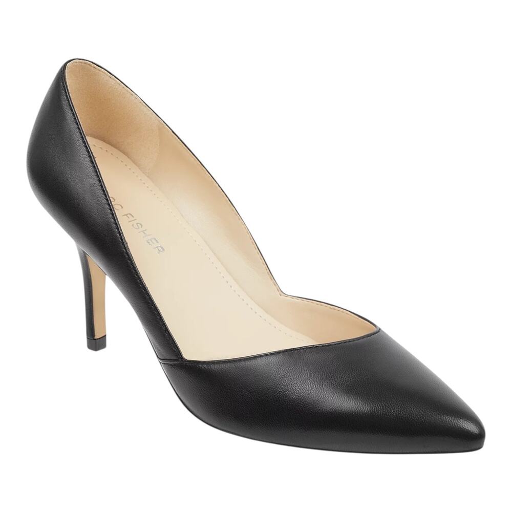 Marc Fisher Women's Tuscany Leather Stiletto Heel Dress Pumps Black Size 8